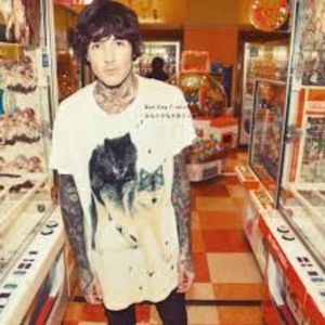 Drop dead Bad Dog Wolf Tee Distressed Off White